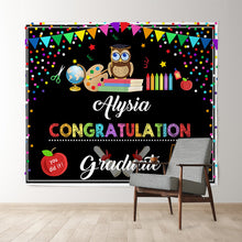 Charger l'image dans la galerie, Lofaris Black Colorful Elements Congratulation Party Backdrop