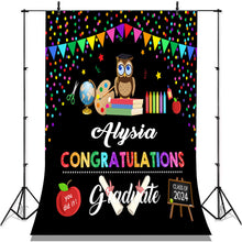 Charger l'image dans la galerie, Lofaris Black Colorful Elements Congratulation Party Backdrop