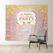Charger l'image dans la galerie, Lofaris Gold Glitter Graduation Party Backdorp For Grads