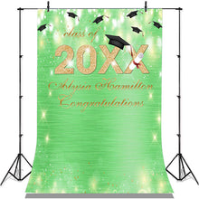Charger l'image dans la galerie, Lofaris Green Bokeh Glitter Gold Class Of 2022 Gradution Backdorp