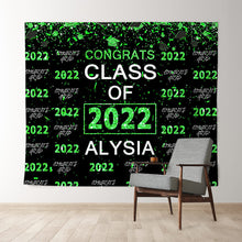 Charger l'image dans la galerie, Lofaris Green Glitter Congrsts Class Of 2022 Black Backdrops