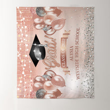 Load image into Gallery viewer, Lofaris Light Pink Ballons And Silver Diamond Grad Backdrop