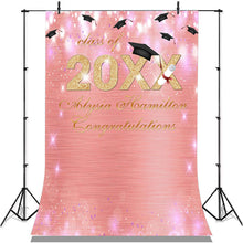 Load image into Gallery viewer, Lofaris Pink Bokeh Glitter Gold Class Of 2022 Gradution Backdorp