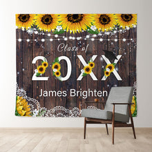 Charger l'image dans la galerie, Lofaris Sunfloral And Bright Brown Wood Class Of 2022 Backdorp