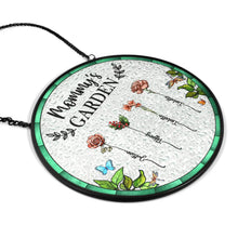 Charger l&#39;image dans la galerie, Gift For Wife,Gift For Grandma,Gift For Mother,Family,Love,Gardening - Birth Flower Grandma&#39;s Garden - Personalized Stained Glass Window Hanging Suncatcher
