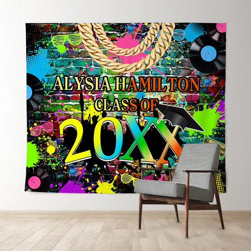 Lofaris Colorful Hip Hop Graffiti Wall Class Of 2022 Backdrop