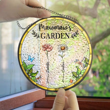 Charger l&#39;image dans la galerie, Gift For Wife,Gift For Grandma,Gift For Mother,Family,Love,Gardening - Birth Flower Grandma&#39;s Garden - Personalized Stained Glass Window Hanging Suncatcher
