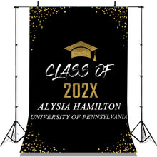 Charger l&#39;image dans la galerie, Lofaris Glitter Gold Black Congratulation Class 2022 Backdrop
