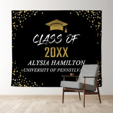 Charger l&#39;image dans la galerie, Lofaris Glitter Gold Black Congratulation Class 2022 Backdrop
