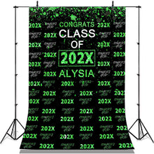 Load image into Gallery viewer, Lofaris Green Glitter Congrsts Class Of 2022 Black Backdrops
